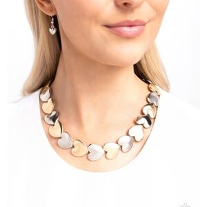 Gold and Silver Heart Necklace